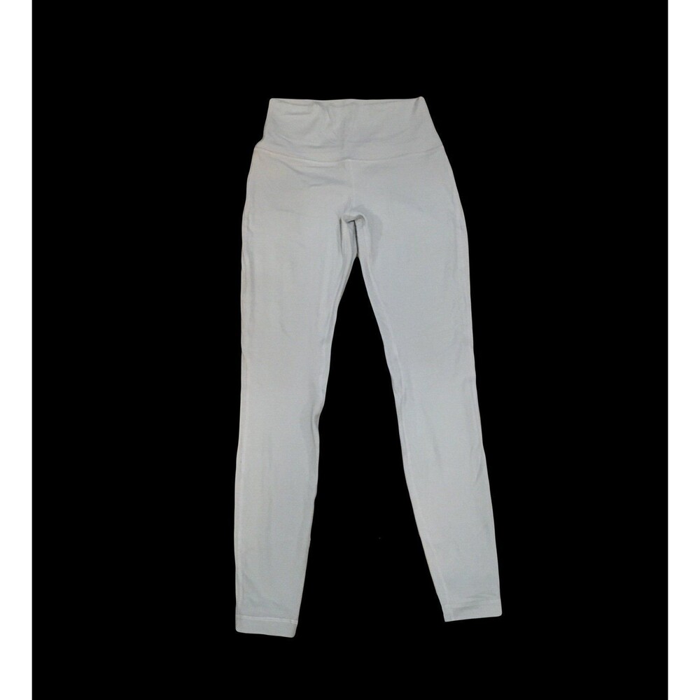 Lululemon Sz 6 Light Gray Tights 81% Nylon 19% Lycra